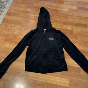 Juicy Couture Black Velour Hoodie Jacket